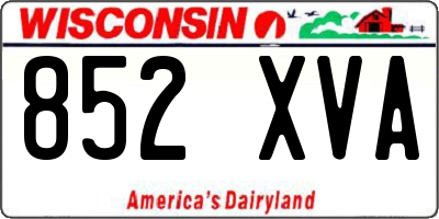 WI license plate 852XVA