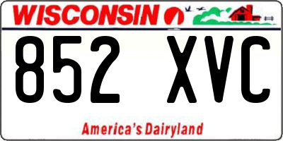 WI license plate 852XVC