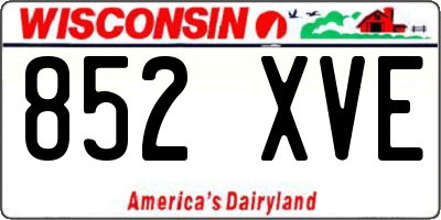 WI license plate 852XVE