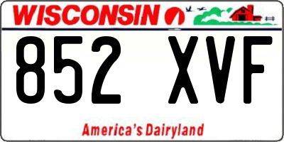 WI license plate 852XVF