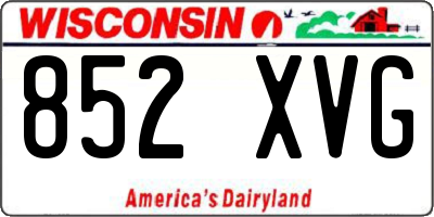 WI license plate 852XVG