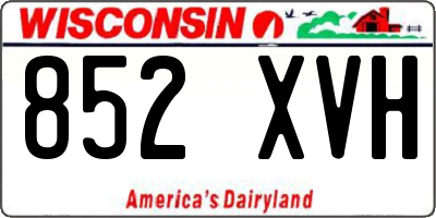 WI license plate 852XVH