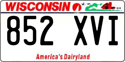 WI license plate 852XVI