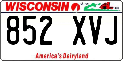 WI license plate 852XVJ