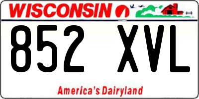 WI license plate 852XVL