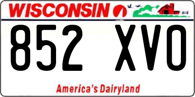 WI license plate 852XVO