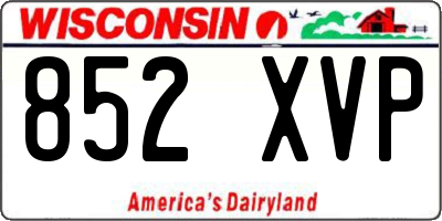 WI license plate 852XVP