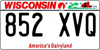 WI license plate 852XVQ