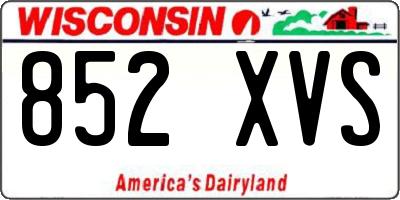 WI license plate 852XVS