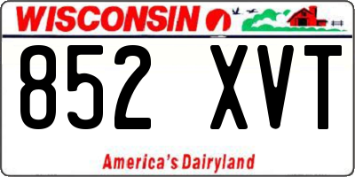 WI license plate 852XVT