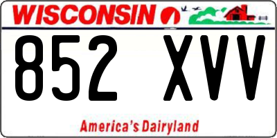 WI license plate 852XVV