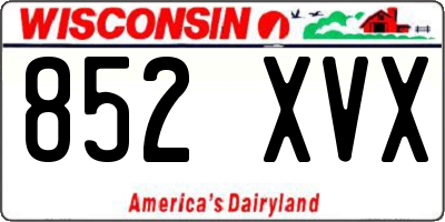 WI license plate 852XVX