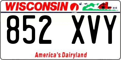 WI license plate 852XVY