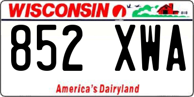 WI license plate 852XWA