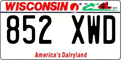 WI license plate 852XWD