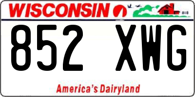 WI license plate 852XWG