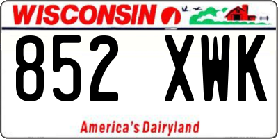 WI license plate 852XWK