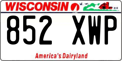 WI license plate 852XWP