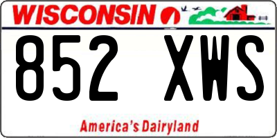 WI license plate 852XWS