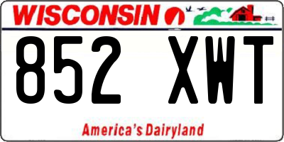 WI license plate 852XWT