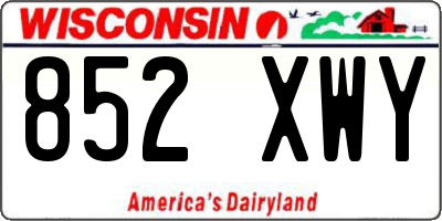 WI license plate 852XWY