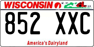 WI license plate 852XXC