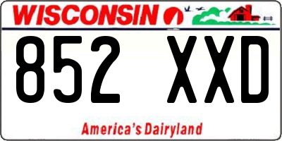 WI license plate 852XXD