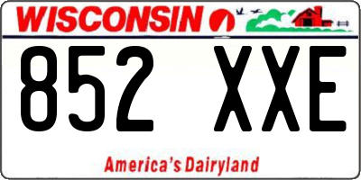WI license plate 852XXE