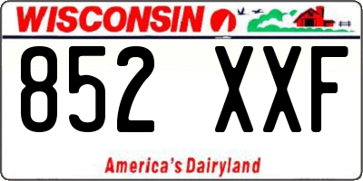 WI license plate 852XXF