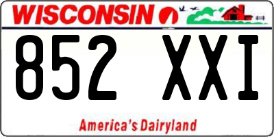 WI license plate 852XXI
