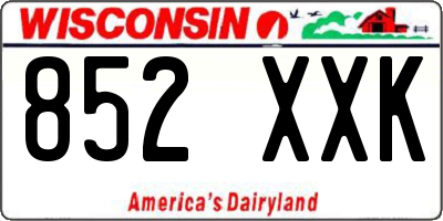 WI license plate 852XXK