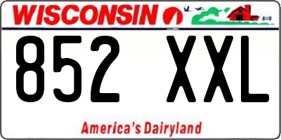 WI license plate 852XXL