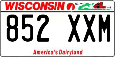 WI license plate 852XXM