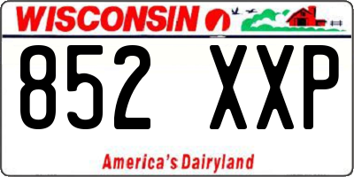 WI license plate 852XXP