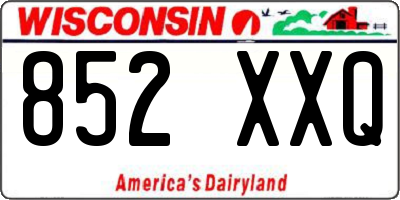 WI license plate 852XXQ