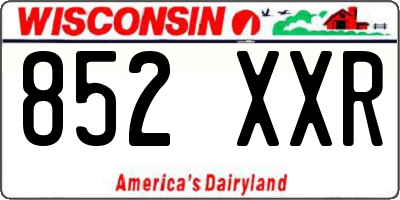 WI license plate 852XXR