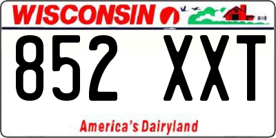 WI license plate 852XXT