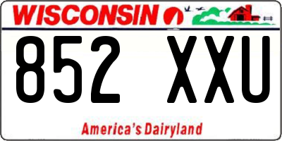 WI license plate 852XXU