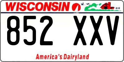 WI license plate 852XXV