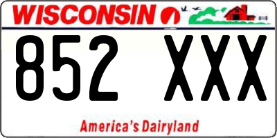 WI license plate 852XXX