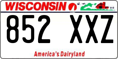 WI license plate 852XXZ