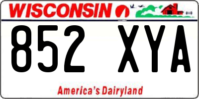 WI license plate 852XYA
