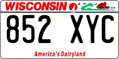 WI license plate 852XYC