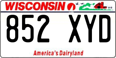 WI license plate 852XYD