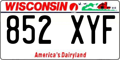 WI license plate 852XYF