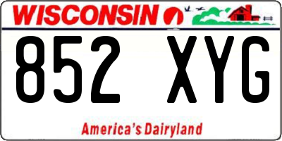 WI license plate 852XYG