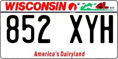 WI license plate 852XYH