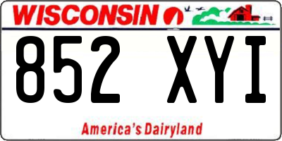 WI license plate 852XYI