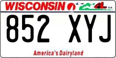 WI license plate 852XYJ
