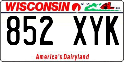 WI license plate 852XYK
